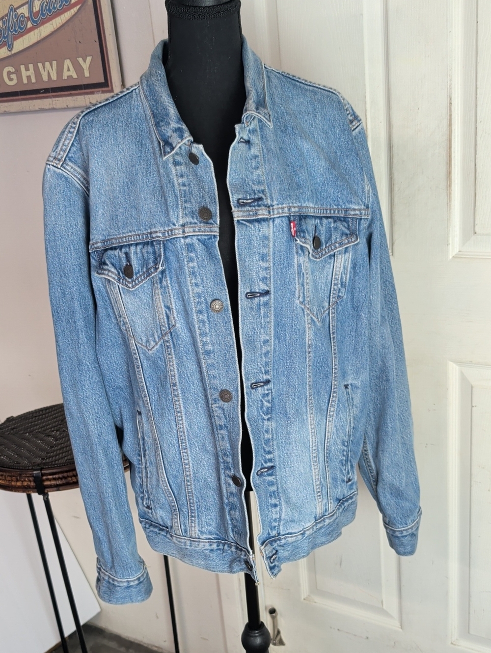 Levi's Rainbow Color Jean Trucker Denim Jacket Embroidered Women Large